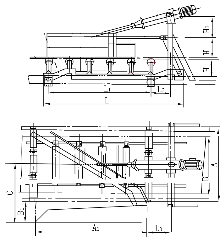 電動(dòng)單側(cè)犁式卸料器 電動(dòng)單側(cè)犁式卸料器