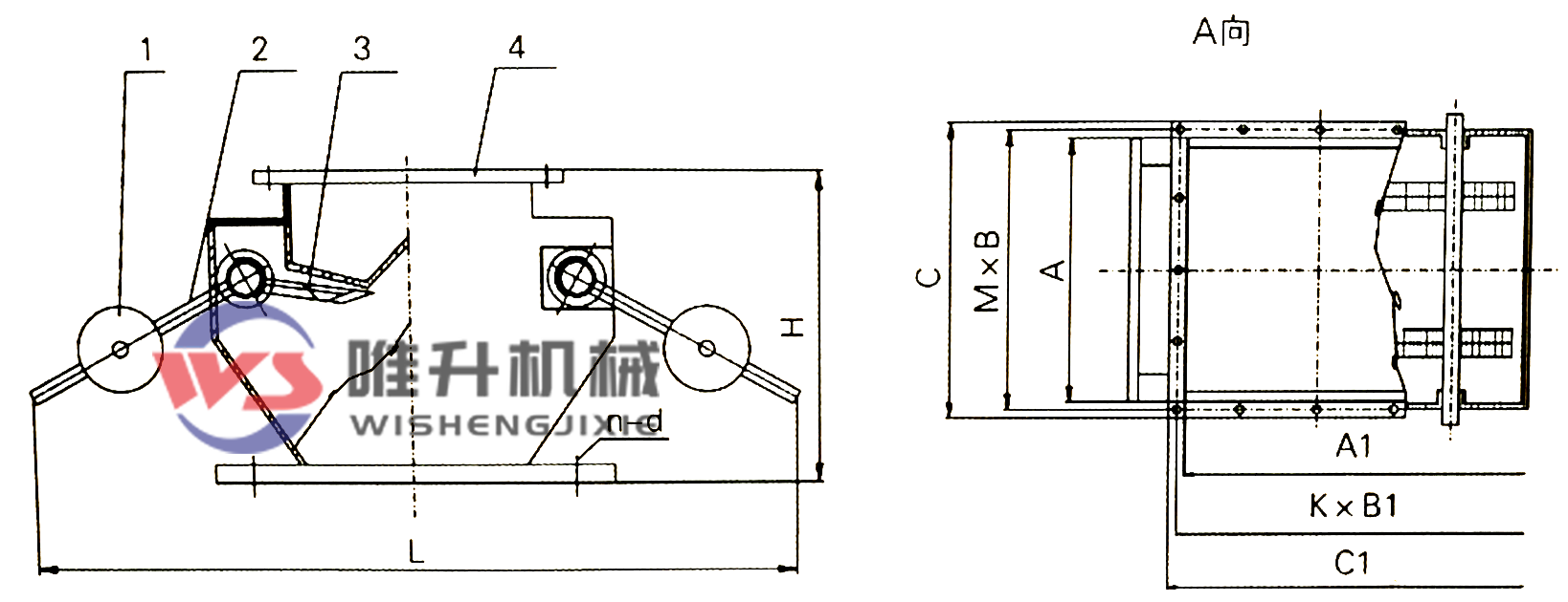 方形單層雙門重錘式鎖風(fēng)翻板閥 方形單層雙門重錘式鎖風(fēng)翻板閥